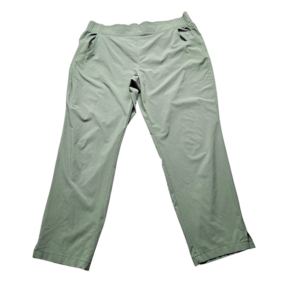 Eddie Bauer Womens Sage Green Hiking Pants Elastic Waist Straight Leg Size‎ L
